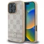 DKNY Capa para iPhone 16 Pro com padrão xadrez e riscas impressas - rosa