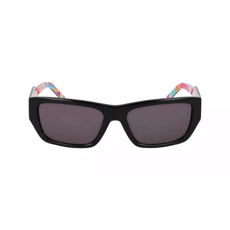 Óculos de sol retangulares para mulher DKNY DK545S-002 - armação preta, lentes cinzentas degradê, 56 mm