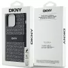 Capa DKNY em Pele Mono Stripe e Logótipo Metálico para Apple iPhone 14 Pro - Preta