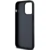 Capa DKNY de pele Mono Stripe com logótipo metálico para iPhone 14 Pro Max - Preto