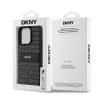 Capa DKNY de pele Mono Stripe com logótipo metálico para iPhone 15 Pro - Preto