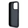 Capa DKNY de pele Mono Stripe com logótipo metálico para iPhone 15 Pro - Preto