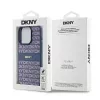 Capa DKNY em Pele Mono Stripe e Logótipo Metálico para iPhone 15 Pro - Azul
