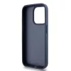 Capa DKNY em Pele Mono Stripe e Logótipo Metálico para iPhone 15 Pro - Azul
