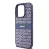 Capa DKNY em Pele Mono Stripe e Logótipo Metálico para iPhone 15 Pro - Azul
