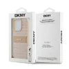 Capa DKNY de pele Mono Stripe com logótipo metálico para iPhone 15 Pro - Rosa