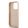 Capa DKNY de pele Mono Stripe com logótipo metálico para iPhone 15 Pro - Rosa
