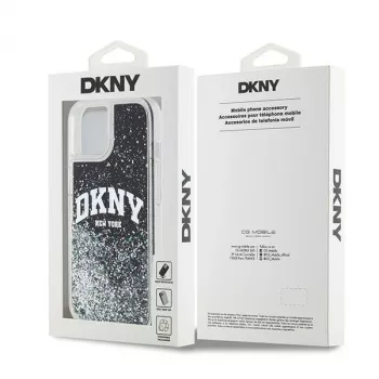 Capa DKNY Liquid Glitter Big Logo para iPhone 14/15/13 - Preta