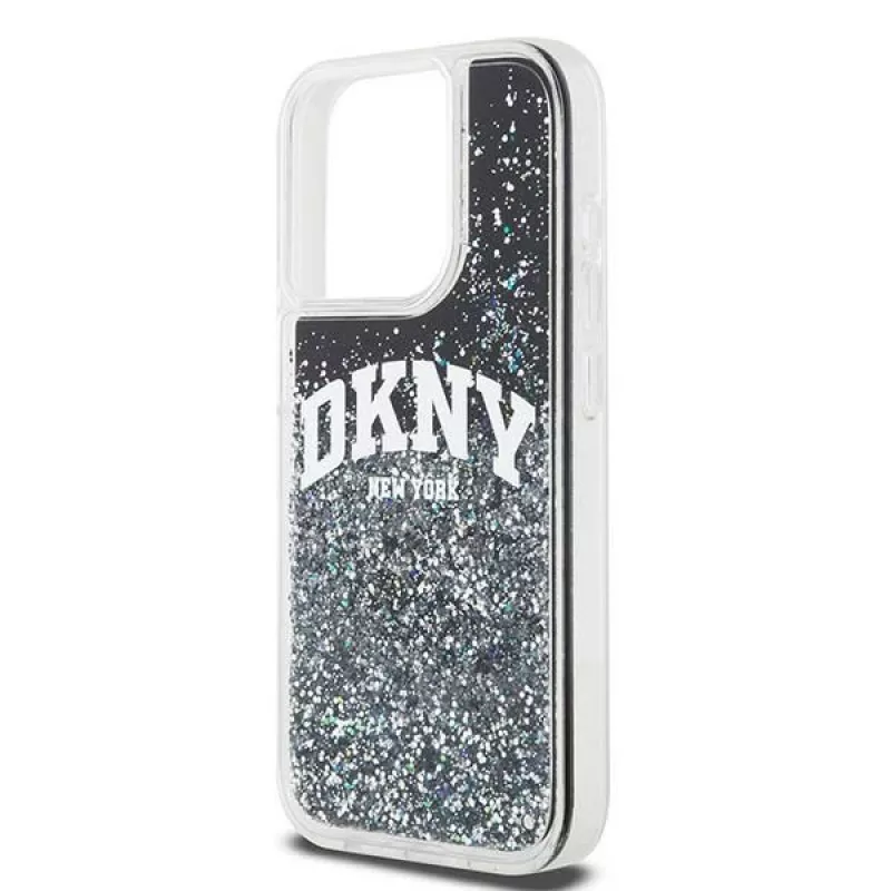 Capa DKNY Liquid Glitter Big Logo para iPhone 14 Pro - Preto