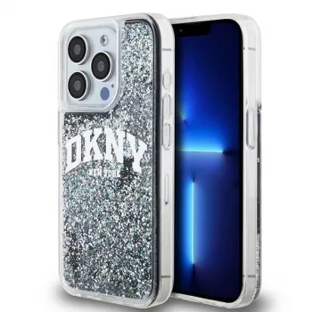 Capa DKNY Liquid Glitter Big Logo para iPhone 14 Pro - Preto