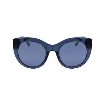 Óculos de sol DKNY mulher em forma de borboleta DK517S-400 azul acetato lentes cinzentas degradê 52mm