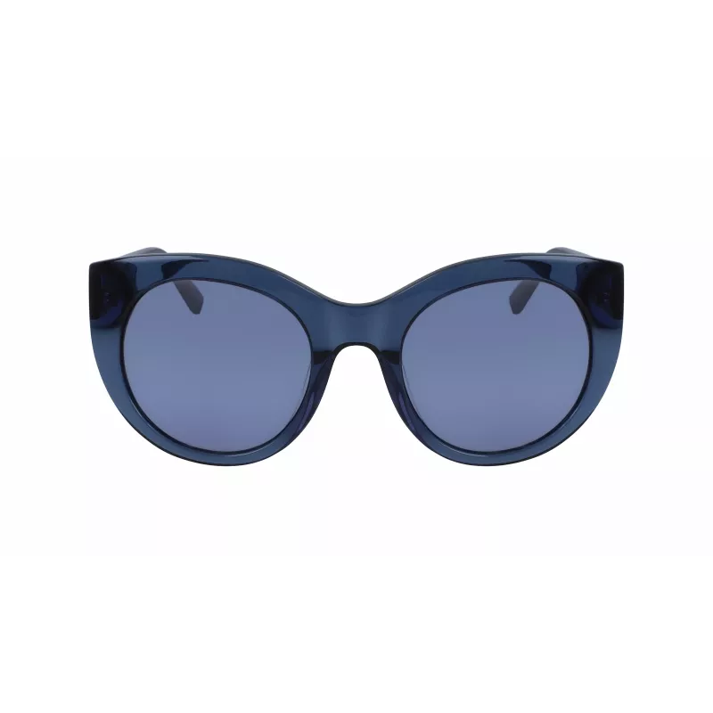Óculos de sol DKNY mulher em forma de borboleta DK517S-400 azul acetato lentes cinzentas degradê 52mm