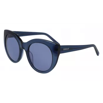 Óculos de sol DKNY mulher em forma de borboleta DK517S-400 azul acetato lentes cinzentas degradê 52mm