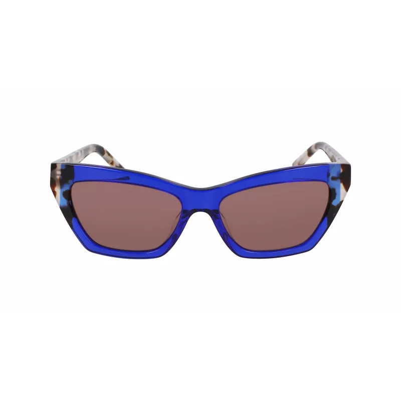 Óculos de sol de mulher DKNY DK547S5516425 - Armação de acetato Havana, lentes castanhas degradê, 55 mm