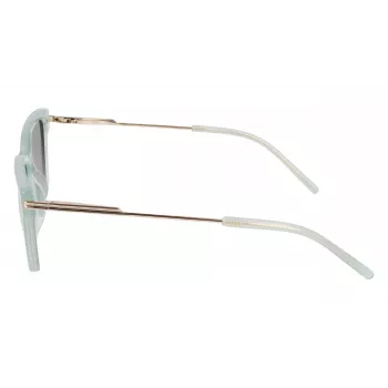 Óculos de sol de mulher DKNY DK713S - Castanho Havana armação retangular com lentes castanhas degradê - 56 mm de largura da lente