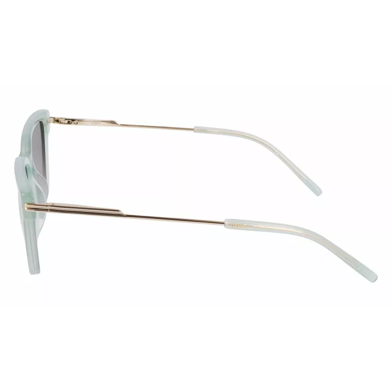 Óculos de sol de mulher DKNY DK713S - Castanho Havana armação retangular com lentes castanhas degradê - 56 mm de largura da lente