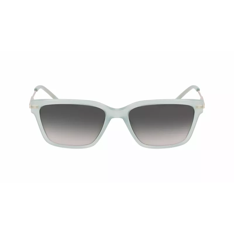 Óculos de sol de mulher DKNY DK713S - Castanho Havana armação retangular com lentes castanhas degradê - 56 mm de largura da lente