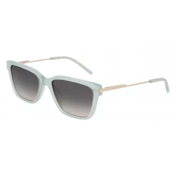 Óculos de sol de mulher DKNY DK713S - Castanho Havana armação retangular com lentes castanhas degradê - 56 mm de largura da lente