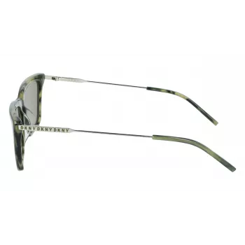 Óculos de sol de mulher DKNY DK709S305 - armação preta de acetato, lentes cinzentas de policarbonato, largura da lente 55 mm