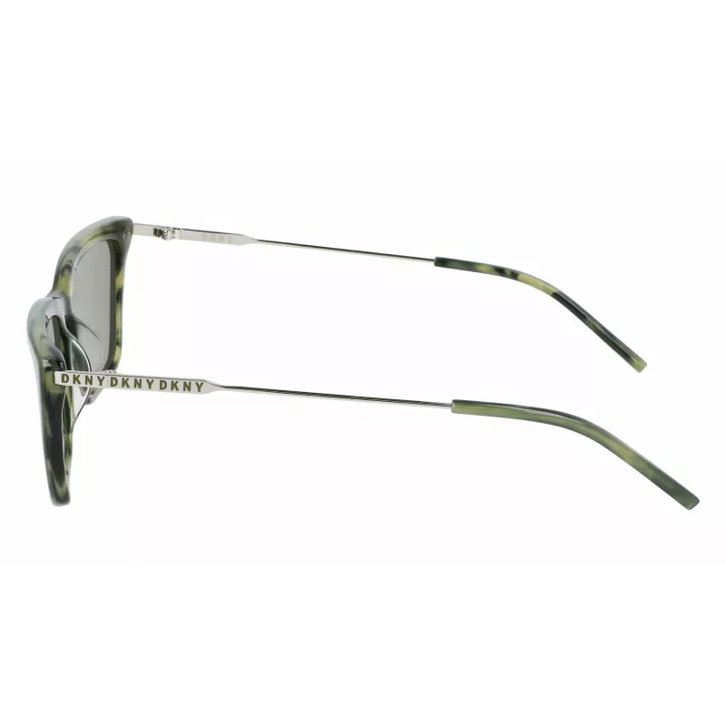 Óculos de sol de mulher DKNY DK709S305 - armação preta de acetato, lentes cinzentas de policarbonato, largura da lente 55 mm