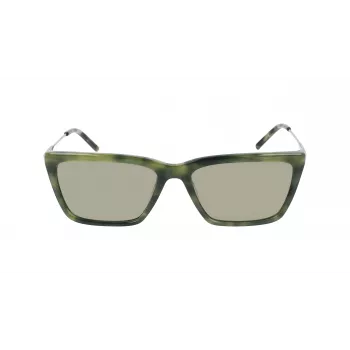 Óculos de sol de mulher DKNY DK709S305 - armação preta de acetato, lentes cinzentas de policarbonato, largura da lente 55 mm