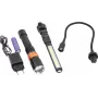 DMAX conjunto de lanternas LED ULG 103 – 3 lanternas de alumínio com zoom ajustável, preto/prateado