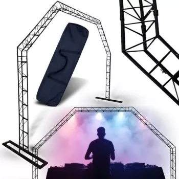 DNA PROFESSIONAL DNA DJ GATE Sistema portátil de treliça para luz, aço, preto, capacidade de carga 60 kg, altura 1500-3000 mm