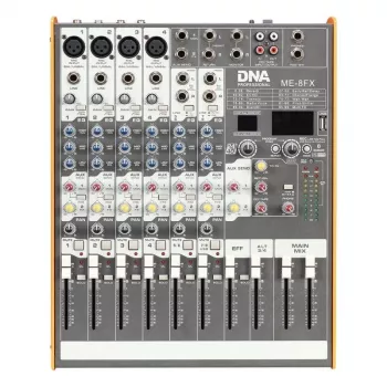 Misturadora de áudio DNA PROFESSIONAL DNA ME-8FX, 8 canais, USB, Bluetooth