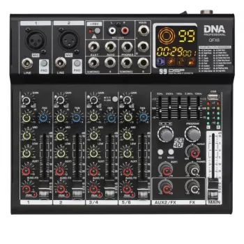 DNA PROFESSIONAL DNA QFX6 misturadora de som analógica de 6 canais com Bluetooth