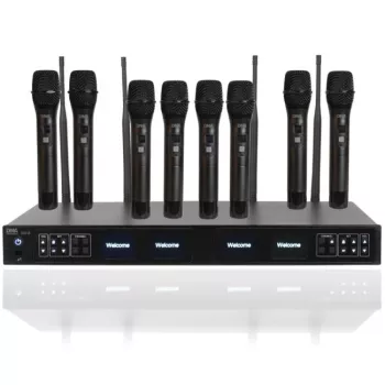 DNA RV-8 Sistema de microfone sem fios 8x portátil dinâmico UHF