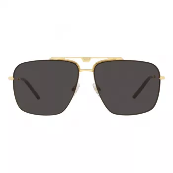 Óculos de sol de homem Dolce & Gabbana DG2264-02-87 armação dourada lentes cinzentas pilot 61mm