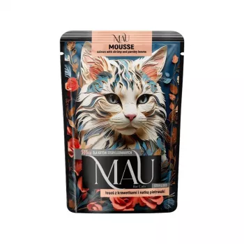 Dolina Noteci Mau Mus salmão com camarão e salsa para gatos esterilizados 85g