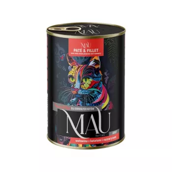 DOLINA NOTECI MAU patê e filete de vaca com batata-doce e alecrim - comida húmida para gatos - 400g