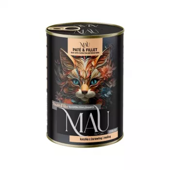 DOLINA NOTECI MAU patê e filete para gatos esterilizados com pato, arandos e melissa - comida húmida para gatos - 400g