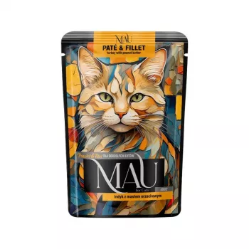 DOLINA NOTECI MAU patê e filete de peru com manteiga de amendoim - comida húmida para gatos - 85g