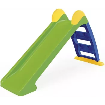 DOLU Green Slide 3031 – Escorrega infantil de 3 níveis com degraus largos e corrimãos, interior/exterior, capacidade de carga 25 kg