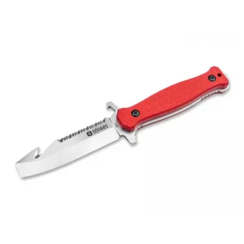 Faca de resgate Dönges Expert Fire Knife 02DG001 com quebra-vidros e corta-cintos, preta