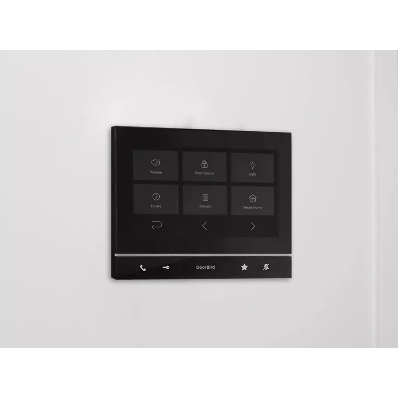 DoorBird IP Video Indoor Station A1103 Black Edition, ecrã tátil IPS de 7 polegadas, capacitivo, Fast Ethernet, PoE