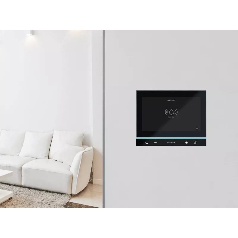 DoorBird IP Video Indoor Station A1103 Black Edition, ecrã tátil IPS de 7 polegadas, capacitivo, Fast Ethernet, PoE