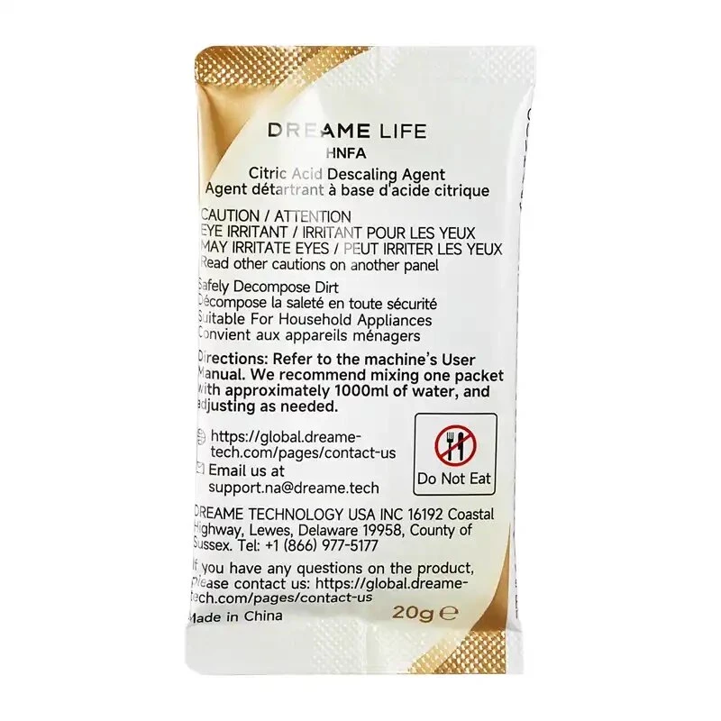Dreame HNFA Solução Descalcificante para Limpador a Vapor N20 – 12 x 20g Saquetas (Ácido Cítrico)