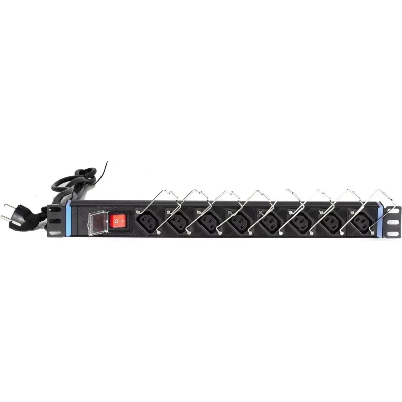 Unidade de distribuição de energia DSIT DS-8PDU-C13 19" 1U, 8 saídas C13, cabo de 1,8 m, preta