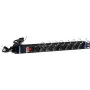 Unidade de distribuição de energia DSIT DS-8PDU-C13 – PDU para rack 1U, 8 saídas IEC C13, 10A 250V, cabo de 2m, preto