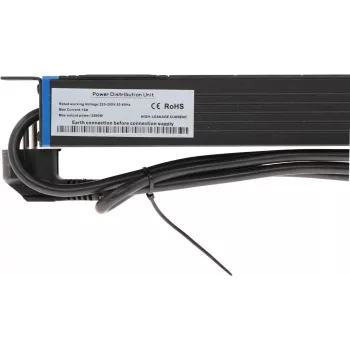 PDU de rack DSIT DS-8PDU-C14 1U 8 saídas C13 ficha C14 10A 2300W 2m preto