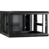 Armário de servidor de parede DSIT DS6606-DOUBLE 6U com porta de vidro reversível, 600x600x368 mm, preto
