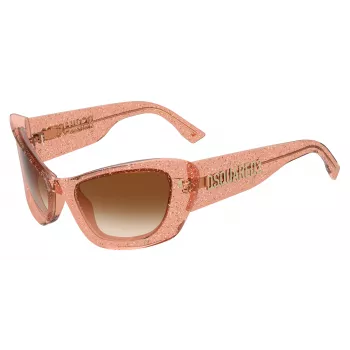 DSQUARED2 óculos de sol de mulher D2-0118-S-733 armação quadrada de acetato preta lente degradê cinzenta 57 mm