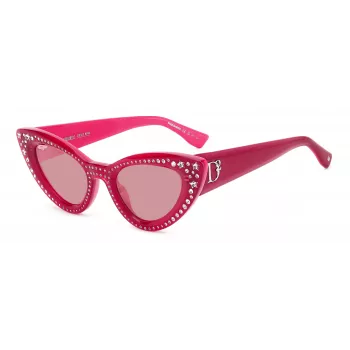 DSQUARED2 óculos de sol para mulher D20092NSMU1 - armação angular em acetato, proteção UV400, 51 mm lente