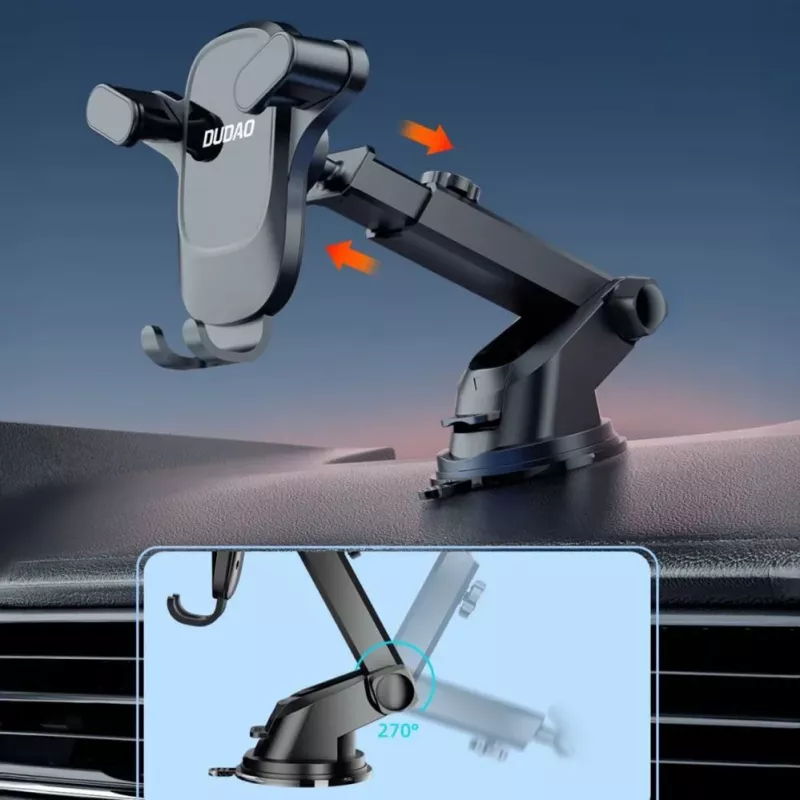Dudao F5PRO+ Suporte para telemóvel com ventosa - preto