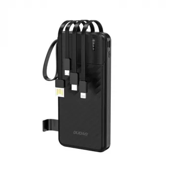 Dudao K11 Powerbank 10000mAh com cabos integrados preto