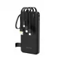 Dudao K11 Powerbank 10000mAh com cabos integrados preto