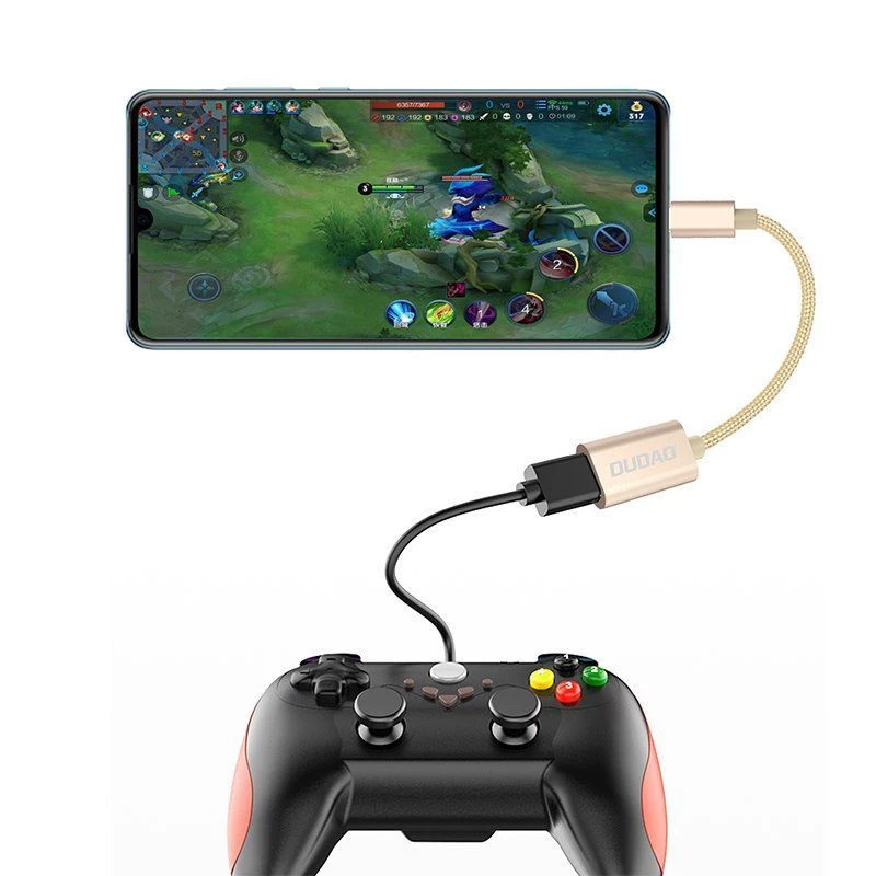Dudao Cabo adaptador OTG L15T USB 2.0 para USB Type-C, cinzento, 15 cm